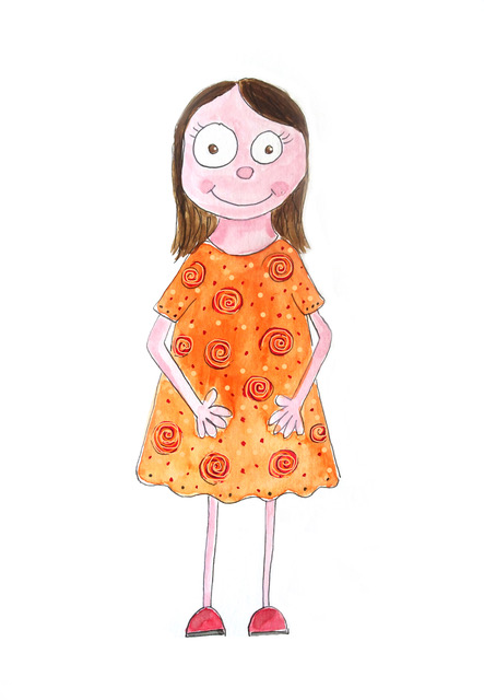 Rachel Bärtsch 2 Frau Ohne Band kleid orange